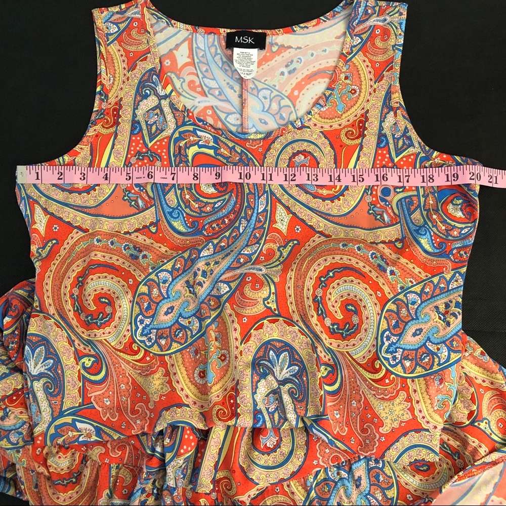 MSK Dress Sleeveless Paisley Orange Multi - Picture 4 of 7